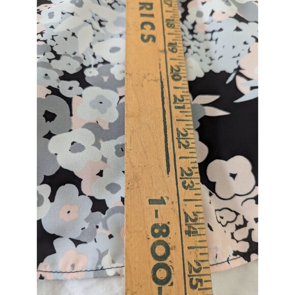 Floral Print Ruffle Front Chiffon Blouse With Mock Neck-lp - Picture 14 of 15